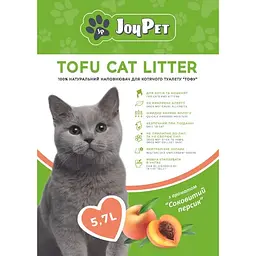 Наповнювач для котячого туалету JoyPet Tofu Соковитий персик натуральний 5.7 л - мініатюра 2