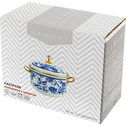 Каструля емальована Elmani Butterfly з кришкою 14 см 1.5 л (763-026) - мініатюра 2