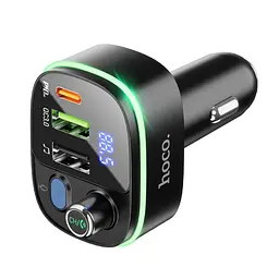 Адаптер автомобільний HOCO Fast car BT FM transmitter E62 2USB і 1Type-C 20W - мініатюра 6