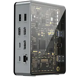 Перехідник HUB WIWU Matrix docking station 16in1 W1601 Gray - мініатюра 3