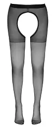 Колготки Cottelli Collection Strumpfhose Ouvert Crotchless Tights L/XL чорний - мініатюра 7