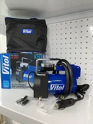 Автомобільний компресор Vitol 150psi 15Amp 40л R13-16 прикурювач (K-50) - мініатюра 2