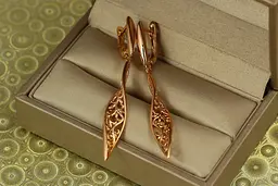 Сережки підвіски Xuping Jewelry вита сулька 5.7 см золотисті - мініатюра 2
