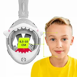 Маска для снорклінгу TSUNAMI Shark повнолицьова, дитяча Grey (P-5905973405447) - мініатюра 3