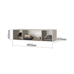 Шафа 4-дверна з антресоллю MebelStar Оскар ДСП BL-B, блок шухляд 160x52x260 см Дуб бурштиновий (MBS-5023) - мініатюра 4