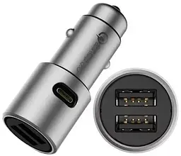 Автомобільний зарядний пристрій XiaomiCar Quick Charger 3.0 36W 2 USB + Type-C GDS4053CN Silver