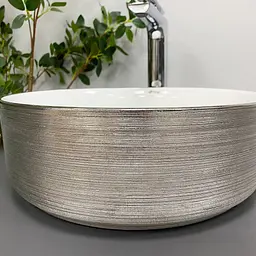 Умивальник VBI Prato silver white накладний VBI-011407, Хром - мініатюра 5