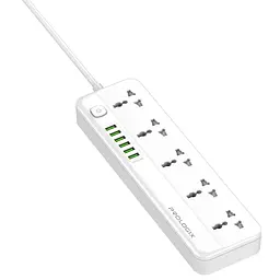 Фільтр живлення ProLogix Premium (PR-SC5614W) 2.5 кВт, 5 розеток, 6 USB AUTO ID, 2 м, білий - мініатюра 6