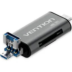 Кардрідер Vention USB3. 0 Multi-function Card Reader сірий Metal Type (CCHH0)