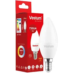 Світлодіодна лампа Vestum C37 8W 3000K 220V E14 1-VS-1312
