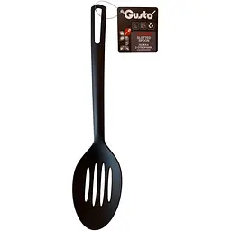 Ложка кухонна Gusto GT-5206 з отворами нейлон чорна (100753) - мініатюра 2