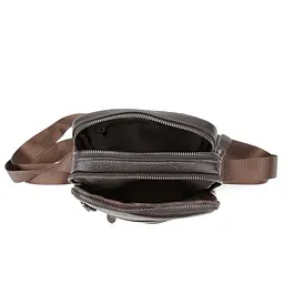 Чоловіча шкіряна сумка через плече Tiding Bag M56-3646-1C коричнева - мініатюра 2