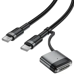 Кабель для передачі даних C22-05 2in1 Type-C to Type-C 240W/MAG3 140W (1.2 m) Black Acefast teh0030040