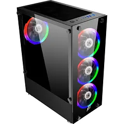 Корпус 1stPlayer V2-A-BK-4F1 Black [149294] - мініатюра 2