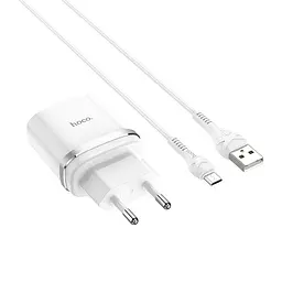 Мережевий зарядний пристрій Hoco C12Q Smart QC3.0 charger set Micro ( EU ) Білий - мініатюра 2