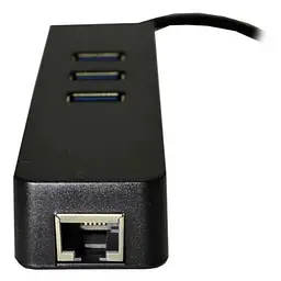 Хаб USB "4-in-1", Black, Type-C 3.1 - 3xUSB 3.0 / GLan Dynamode teh0019603 - мініатюра 2