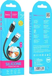 Кабель Hoco X82 Micro silicone charging data cable Black - мініатюра 2