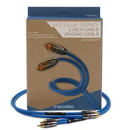 Міжблоковий кабель аналоговий інтерконнетект 2xRCA-2xRCA Melodika Sky Blue SB2-R10 Cable 1m - мініатюра 4