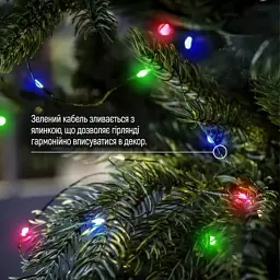 Гірлянда ColorWay Роса LED 100 10 м 8 функцій різнокольорова USB (CW-G-100L10NUMC) - мініатюра 8
