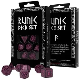 Набір кубиків Runic Shimmering black with magenta Dice Set , 7 шт. (SRUN08)