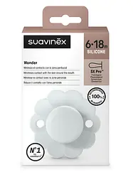 Пустушка Suavinex Wonder фізіологічна силіконова 6-18 місяців світло-блакитна - мініатюра 3