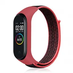 Ремінець до фітнес браслета BeCover Nylon Style для Xiaomi Mi Smart Band 5/6 Black-Red (705416)