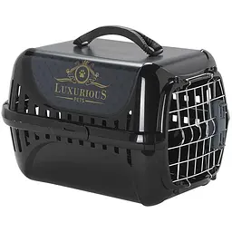 Moderna Trendy Runner Luxurious Pets переноска для котів з металевими дверцятами 50.1х32х34.5 см чорна