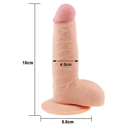 Фалоімітатор The Ultra Soft Dude Flesh 18 см тілесний - мініатюра 3