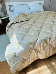Ковдра двоспальна стьобана зимова з вовни Leri Max Pure Wool 21504 180х210 см бежева