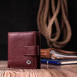 Компактний жіночий гаманець із натуральної шкіри ST Leather 22674 бордовий - мініатюра 7