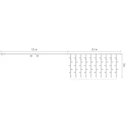 Гірлянда Delux Waterfall С 320LED 3х3 м теплий білий/прозорий IP20 (90018006) - мініатюра 4