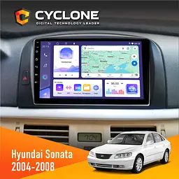 Штатна магнітола Hyundai Sonata (NF) 2004-2008 Cyclone C9-011 4x64, DSP Cyclone (НФ-00007023)