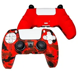 Чохол на геймпад Silicone Case для Sony DualSense Red Camouflage [67496] - мініатюра 2