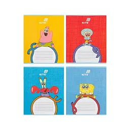 Зошит Kite Sponge Bob, 12 аркушів, коса лінія (SB26-235) - мініатюра 1