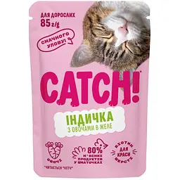 Набір вологих кормів Catch! з індичкою та овочами в желе для дорослих котів 85 г 10+2 шт. - мініатюра 2