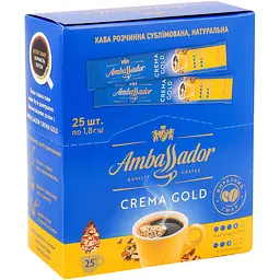 Кава розчинна Ambassador Crema Gold натуральна сублімована стік 1.8 г х 25 шт. - мініатюра 2