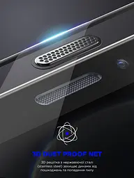 Захисне скло на екран для Apple iPhone 12 Pro Max, Space Black Icon, 2.5D загартоване скло на весь екран, глянцеве, плоске, з чорною рамкою, олеофобне, 9H, клейовий шар по всій поверхні, з сіткою для захисту динаміка, ArmorStandart (ARM59217) - мініатюра 4