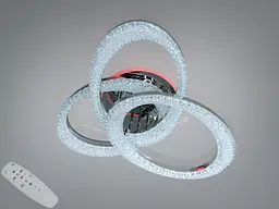 Сучасна стельова LED-люстра Diasha 5607/3L HR хром, кільця, 82W, 70 см, 13-20m2