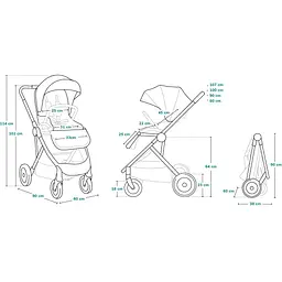 Коляска 2 в 1 Lionelo Amber Dreamin, чорна (LO-AMBER DREAMIN (2in1)) - мініатюра 14