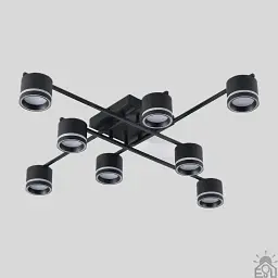 Люстра GELA 8R 820x820x140 мм Чорна на 8 ламп GX53 ESLLSE - мініатюра 5