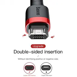 Кабель Baseus Cafule Cable USB to MicroUSB 2A 3m CAMKLF-HG1 Black-Grey - мініатюра 7