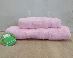 Набір турецьких бамбукових махрових рушників Cestepe 50х90+70х140 Bamboo Cicek Pink