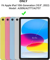 Чохол ROOFEI для iPad 10-го покоління (10,9 дюйма, 2022 р.) зі знімною клавіатурою: 7-колірне підсвічування, сенсорна панель - мініатюра 2