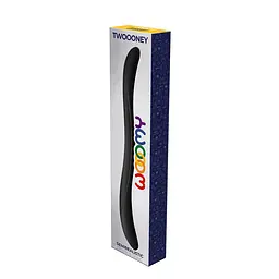 Подвійний фалоімітатор Wooomy Twoooney Semirealistic Double Dong Black, діаметр 3 та 3,8 см - мініатюра 2