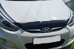 Дефлектор капоту мухобійка для Hyundai Accent/Solaris 2010-2014 короткая