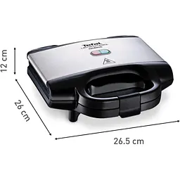 Сендвічмейкер Tefal Ultracompact 700 Вт 1 пластина-сендвіч корпус нержавіюча сталь/пластик чорний (SM155212) - мініатюра 4