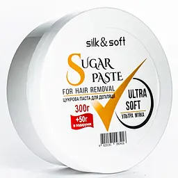 Цукрова паста для депіляції ультра м'яка Silk&Soft Ultra Soft 300 г + 50 г