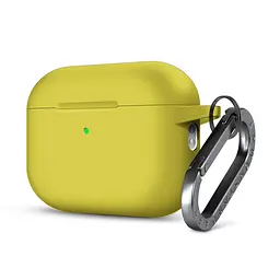 Силіконовий чохол для навушників Apple AirPods Pro 2 2022, Hang Case, жовтий, ультратонкий захисний кейс товщиною 2 мм, захист від подряпин, пилу та ударів, компактний, з карабіном для кріплення, ArmorStandart (ARM68593)