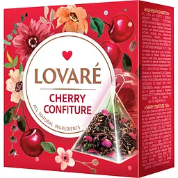 Чай чорний та зелений Lovare Cherry Confiture 30 г (15 шт. х 2 г)