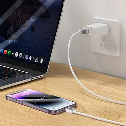 Дата кабель Hoco X108 Benefit USB to Lightning 2.4A (1m) White - мініатюра 3